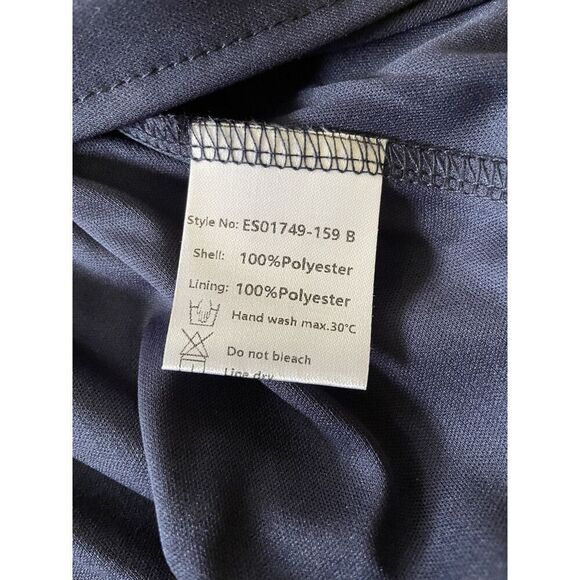 NWT Ever-Pretty Women's Dress  Double V Neck A Line Ruffle Hem Backless Blue L - Picture 9 of 12